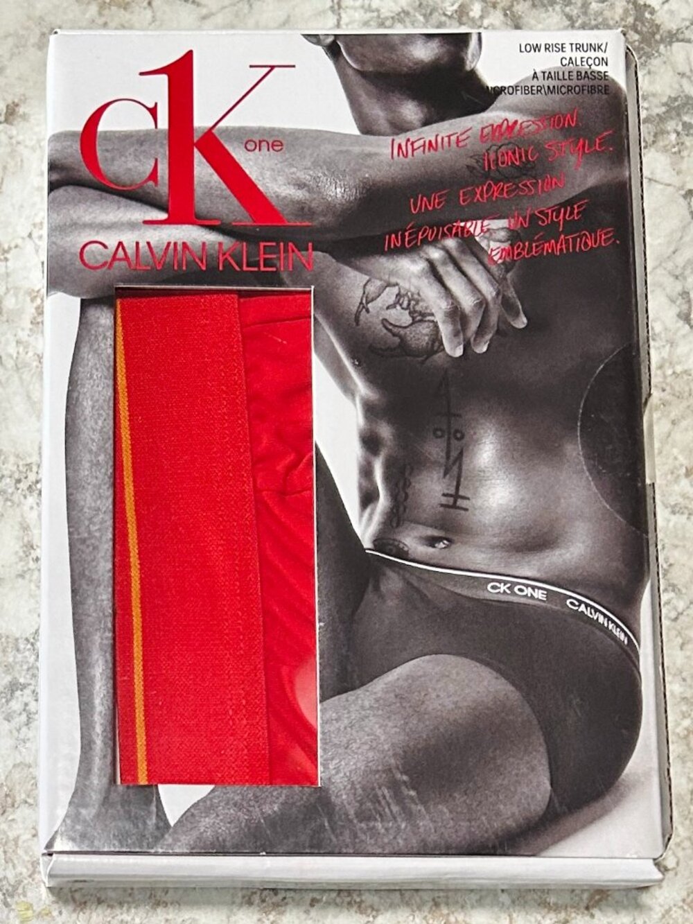 Calvin Klein CK One Microfiber Low Rise Trunk Men's Underwear Red XL
